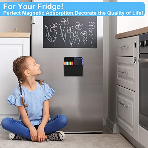 Magnetic Pen Holder,2 Pack Magnetic Dry Erase Marker Holder with Generous Compartments,Strong Magnet Storage Marker Pen Pencil Organizer for Refrigerator,Whiteboard,Locker Accessories - view 6