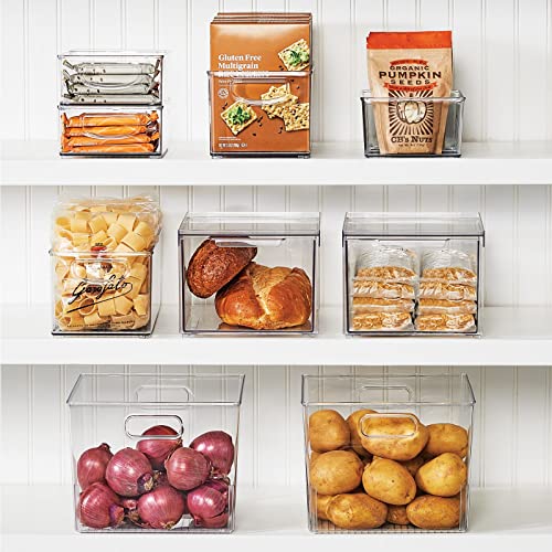 Plastic Divided Bin Storage Containers - Perfect for Fridge, Cabinet, Pantry, and Home Organization - Clear - Refrigerator Organizers - Ligne Collection - 2 Pack, Clear - view 6