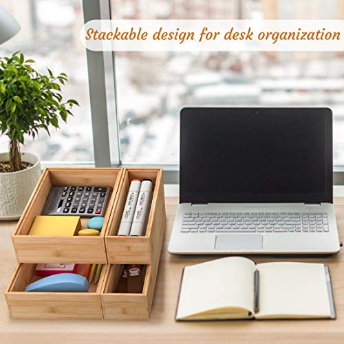 Wooden Drawer Organizer for Kitchen, Small Stackable Utensil Holder 12"x 6" - view 6