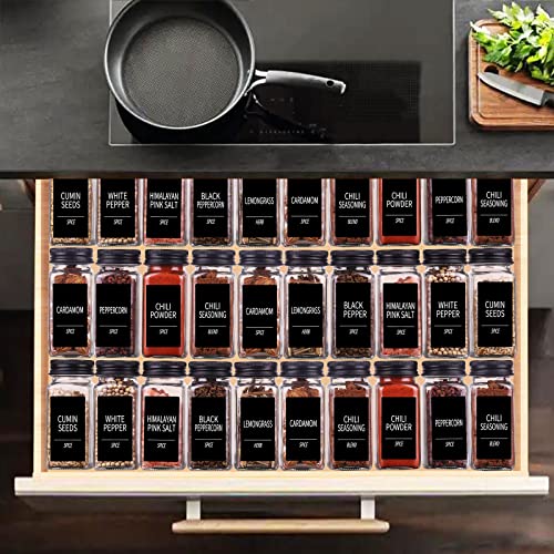 25 Pack Glass Spice Jars with Labels, 4oz Spice Containers - view 6
