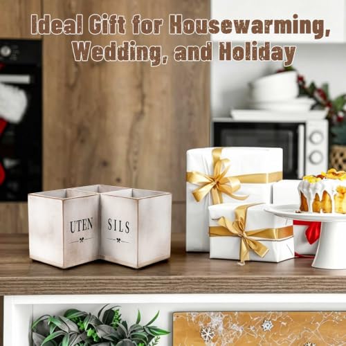Kitchen Utensil Holder for Corner Counter, Wooden Organizer - view 6