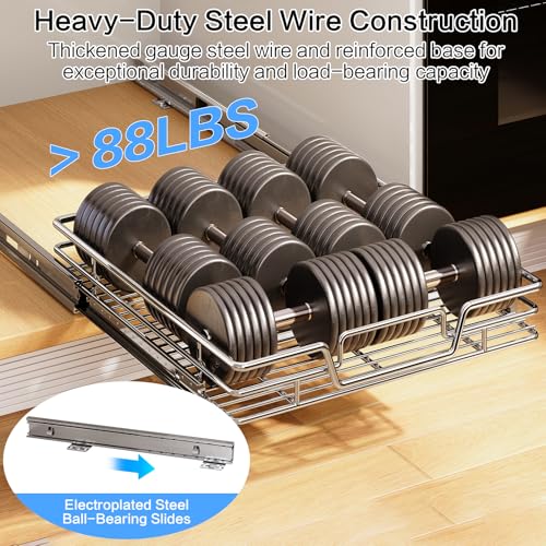 Kitchen Cabinet Pull Out Shelf and Drawer Organizer Slide Out Pantry Storaqe Basket in Multiple Sizes (21" W x 21" D,1 Tier) - view 5