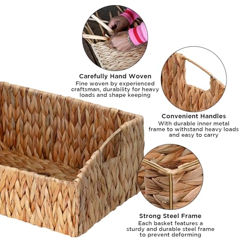 Pantry Baskets for Organizing, Wicker Basket Shelf Storage - view 3