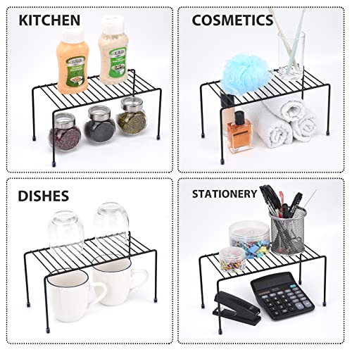 Kitchen Shelves, Cabinet Organization Mini Storage Shelf, Storage Rack Organizer for Kitchen, Fridge, Cabinet, Bathroom (Black 4) - view 3