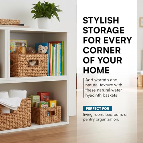 Woven Water Hyacinth Wicker Storage Baskets, Nesting Set of 3 - view 3