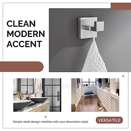 Bathroom Towel Hook Brushed Nickel, Square Coat Robe Hook - view 3
