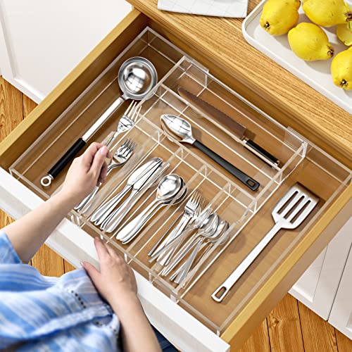 Acrylic Utensil Silverware Tray for Drawer, Clear Cutlery Organizer - view 5