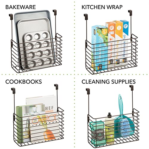 Over The Cupboard Hanging Storage Basket – Metal Bakeware Organiser and Cutting Board Holder – Excellent Kitchen Storage Solution – Bronze - view 6