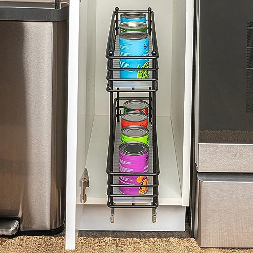 Glidez Under Cabinet 2‑Tier Pull‑Out Storage Organizer with Removable PEVA Liners, Matte Black - view 6