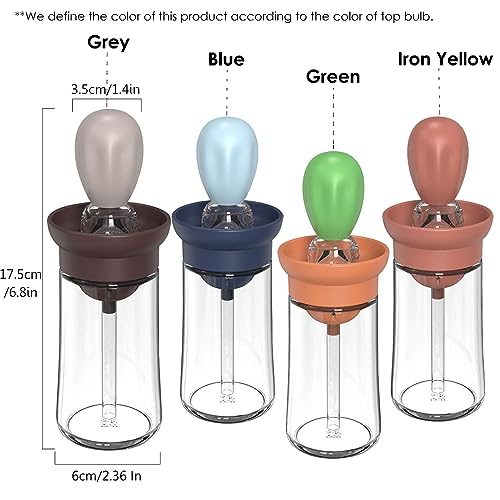 Oil Dispenser with Brush - Glass Olive Oil Dispenser for Cooking, 2 IN 1 Oil Dispensing Bottle for Kitchen with Silicone Basting Brush for Vinegar Sauce BBQ Grill Frying, T-OB21, Blue - view 2