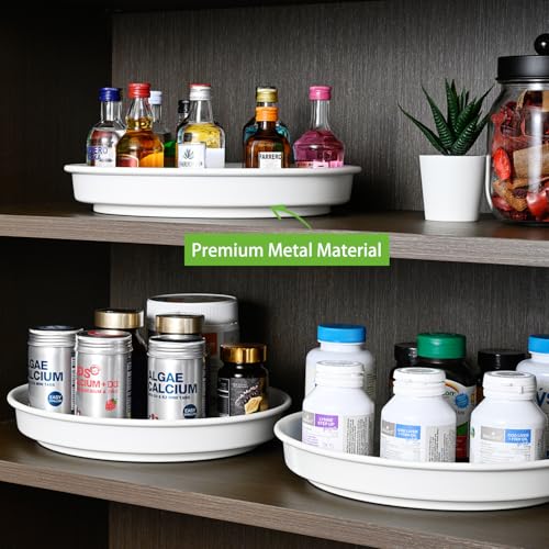 Lazy Susan Turntable Organizer, Spice Rack Tray, White 10" 3 Pack - view 5