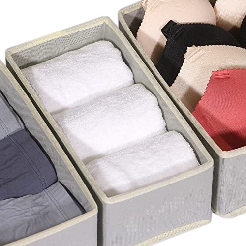 Foldable Cloth Storage Box Closet Dresser Drawer Organizer Fabric Baskets Bins Containers Divider with Drawers for Clothes, Underwear, Bras, Socks, Lingerie, Clothing, Set of 6 - view 7