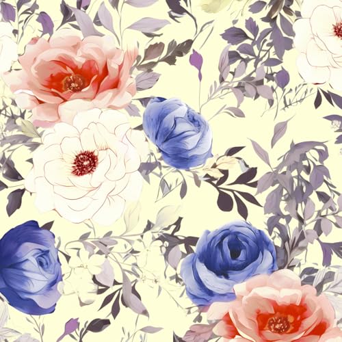 Beige Boho Floral Peel and Stick Wallpaper 17.5 x 118 Inches