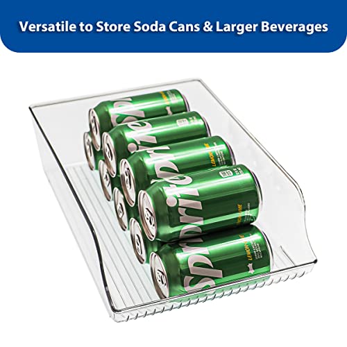Lifetime Home 4 Pack Clear Water Bottle Dispenser Organizer Bins for Refrigerator - BPA-Free - Fridge Tray for Drinks Soda Cans & Beer - Perfect Refrigerator Organization & Storage - view 3