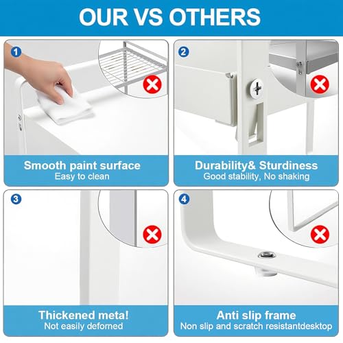 11" Deep Expandable Cabinet Shelf Organizer Riser, 1-Pack White - view 5