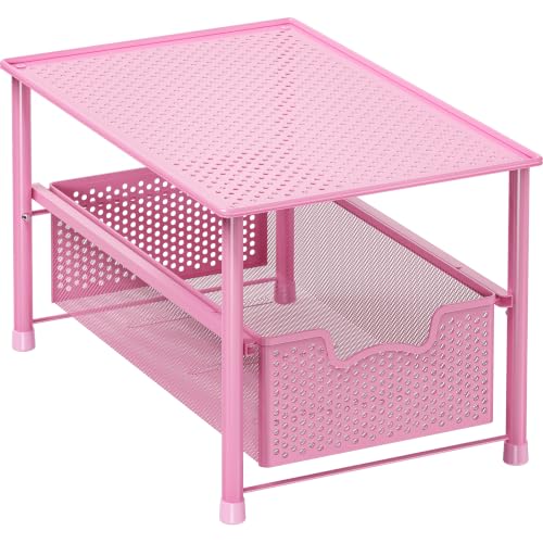Stackable Under Sink Sliding Basket Drawer, Silver - view 7