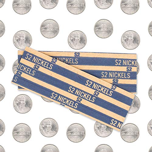 Nickel Coin Wrappers, 100 Flat Striped Coin Wrappers - view 4
