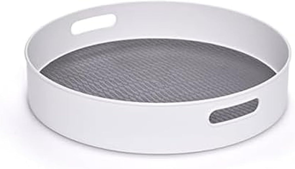 Under-Sink Pantry and Cabinet Organizer, 18-Inch, Revolving Storage Solution, White and Gray
