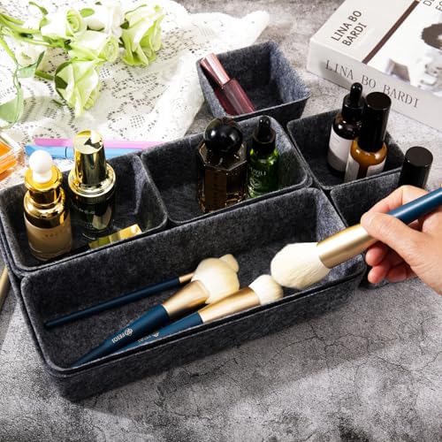 Desk Drawer Organizer Tray, 11pcs Felt Storage Bins Accessories Drawer Inserts Box Containers - view 4