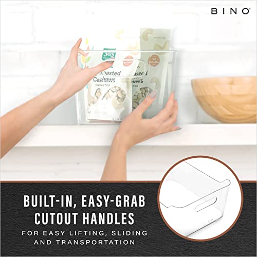 Plastic Storage Bins, Large - 2 Pack, Clear | THE SOHO COLLECTION | Pantry Organizers and Storage Containers | Fridge Organizer Bins | Kitchen Cabinet Organizer | Medicine Cabinet Bin - view 3