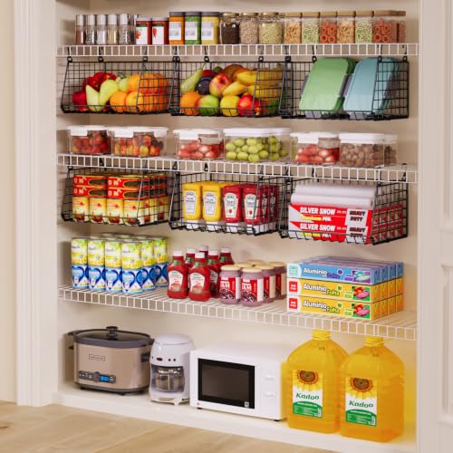 3 Pack Under Bottom Shelf Hanging Baskets for Pantry
