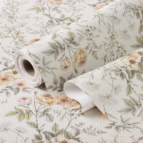 Boho Floral Leaf Shelf Drawer Liner for Cabinets Non-Adhesive