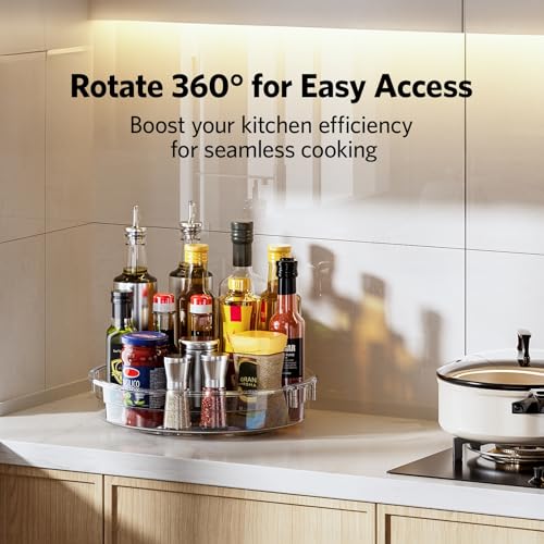 4 Pack Lazy Susan Turntable Organizer for Cabinet Pantry Fridge Clear - view 5