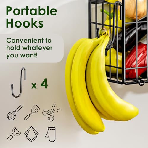 2 Pack Magnetic Shelf for Fridge, Fruit Potato & Onion Storage Bins - view 5