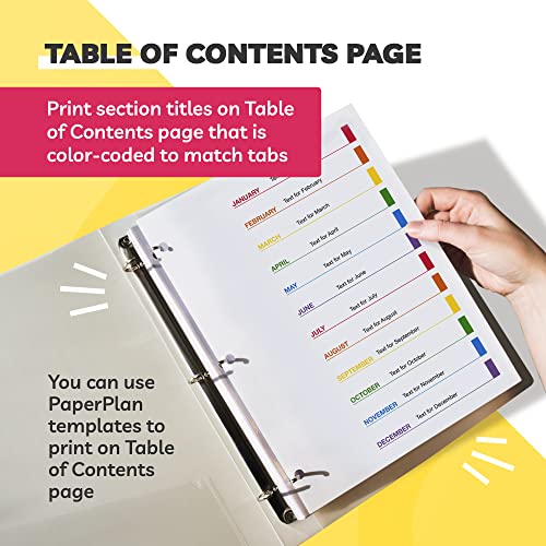 Monthly Dividers for 3 Ring Binder - (Set of 3), 8.5 x 11" Letter Size, Writable A-Z Tabs - Ideal for Organizing Paper at Work, School, or Home - view 6