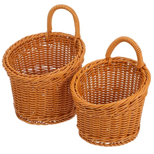 2pcs Wall Hanging Basket for Ginger Garlic and Fruit Kitchen Storage