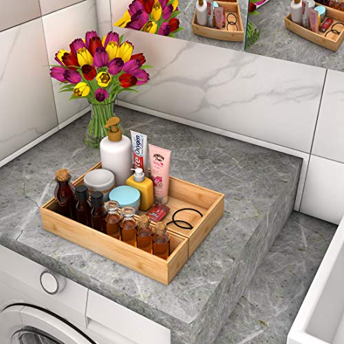 Wooden Drawer Organizer for Kitchen, Small Stackable Utensil Holder 12"x 6" - view 5