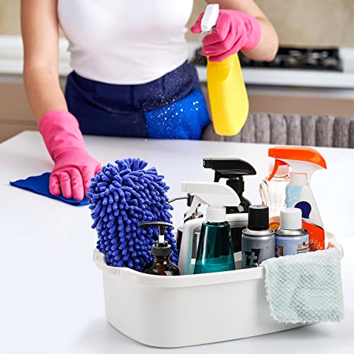 2 Pack Cleaning Supplies Caddy, Large Plastic Cleaning Supply Organizer Bucket with Handle Portable Housekeeping Shower Tote Caddy Under Sink Tool Storage Baskets for Dorm, Bathroom, Household - view 7