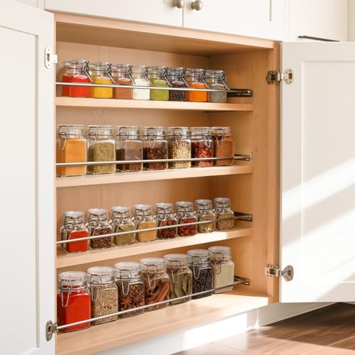 Square Small Glass Spice Jars with Airtight Lids 4 oz 12 Pack Pantry - view 5