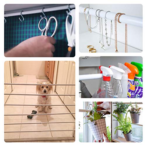 12 Pack Tension Rods for Windows 28 to 48 Inch Spring Tension Rod Adjustable Metal No Drill Curtain Rod for Windows, Shower, Door, Kitchen (White, 12 Pack) - view 3