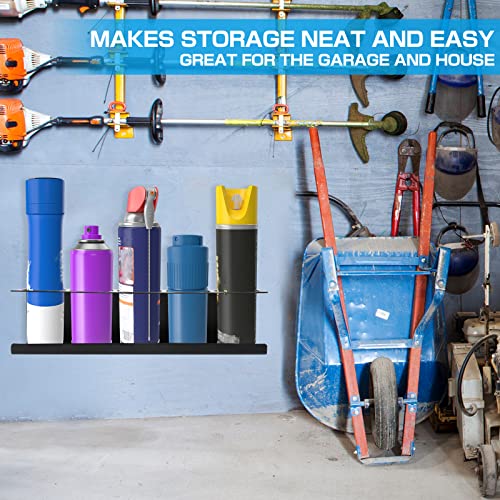 Aerosol Spray Can Holder Rack Organizer, 5 Can Spray Bottle Holder Heavy-Duty Steel Wall Mounted for Garage and Workspace, Pack of 3 - view 5