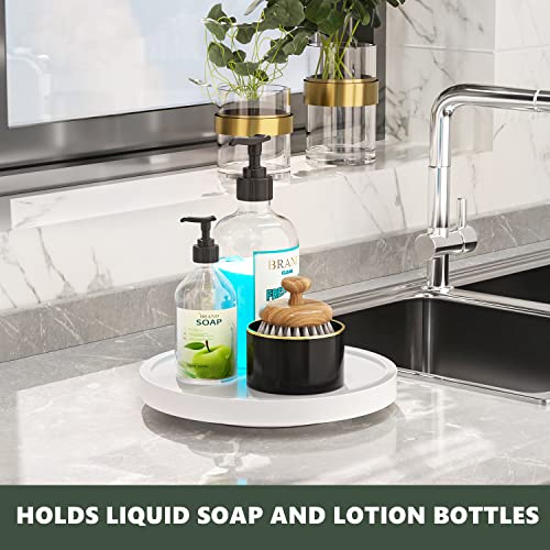 Turntable Vanity Tray, 9 Inch Bamboo Kitchen Sink Countertop Organizer - view 2