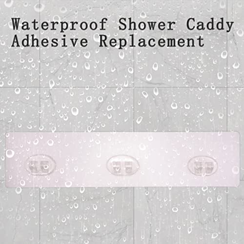 2 Pack Shower Caddy Adhesive for Replacement, Strong Transparent Adhesive for Shower Caddy Sticky Pads, No Drilling for Corner Shelf Basket, Bathroom Storage Shelves, Kitchen Racks and Soap Holder - view 7