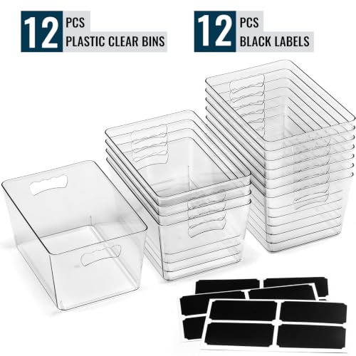 12 Pack LARGE Multi-Use Clear Storage Bins, Pantry Kitchen Organizer Bins - view 3
