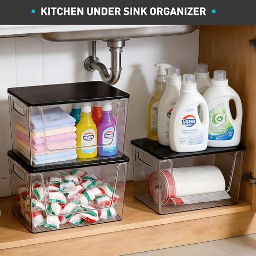 Pantry Organizers Storage, 2 Pack Large Clear Storage Bins - view 2