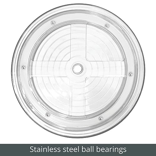 2-Tier Lazy Susan Turntable for Kitchen Cabinets, Shelf, Table, Countertop, 9" Multi Level Rotating Organizer Carousel, Storage Turntable Organizer, Ligne Collection, 2 Pack, Clear/Chrome - view 6