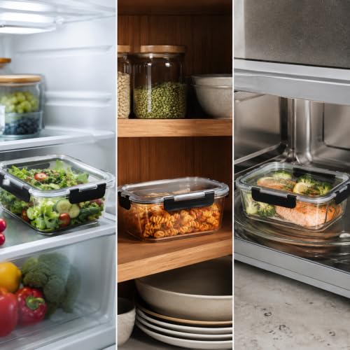 5-Piece Glass Food Storage Container Set with Airtight Lids - view 5