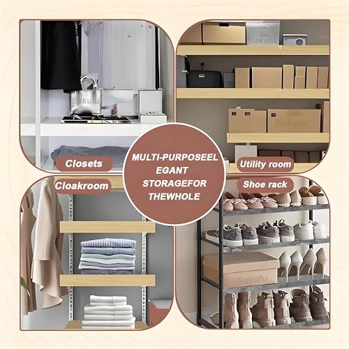 5 Pack Wire Shelf Covers,17x16x2.5 in Wire Rack Covers for Pantry Durable PVC Shelf Liners-0.31 inch Thick, Moisture-Resistant Shelves Cover for Store Pantry Kitchen Removable Closet,#03 Walnut - view 7