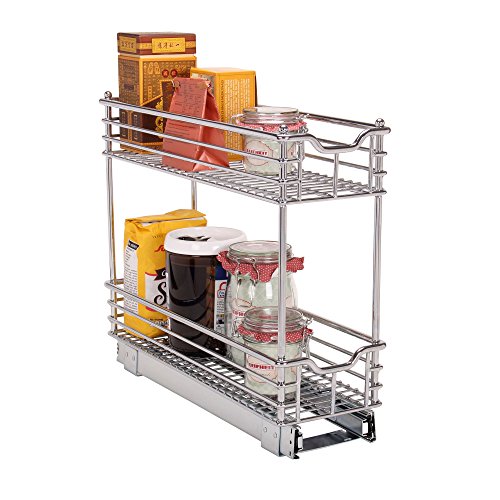 Glidez 2‑Tier Multipurpose Chrome‑Plated Steel Pull‑Out/Slide‑Out Under Cabinet Organizer, Chrome Finish - view 6