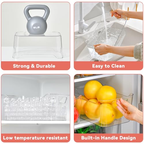 Clear Plastic Storage Bins - 12 Pack Pantry Organizers and Storage,Large Clear Pantry Organizer Bins, Plastic Containers with Handle for Kitchen, Cabinet, Bathroom, Classroom Organization - view 7