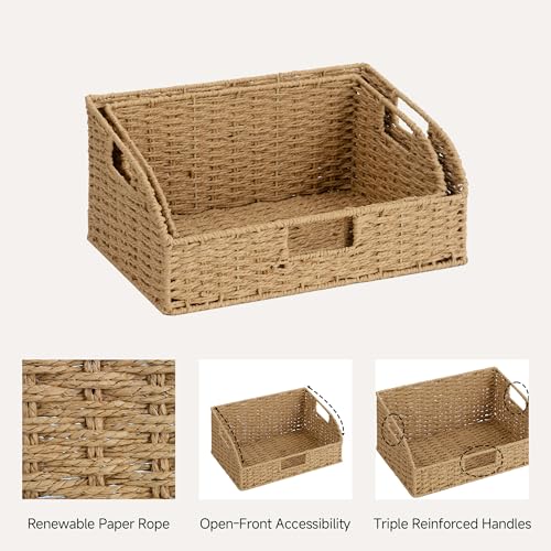 Pantry Basket for Organizing, Wicker Basket for Storage, 2Pack - view 3