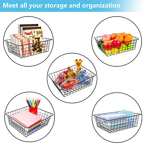Wire Baskets for Organizing 4 Pack Pantry Storage Baskets 13.2x10.4x4.3 in - view 7