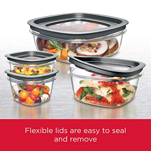 Premier Food Storage Container, 10 Piece Set, Grey, BPA-Free, Microwave & Dishwasher Safe - view 3