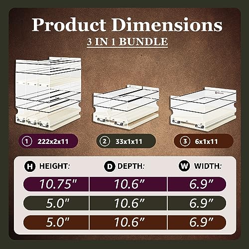3-in-1 Bundle Kit - Sliding Spice Rack & Pull Out Spice Rack for Inside Cabinets - Cabinet Organizer w/Shelves for Upper Kitchen Cabinets - Pantry Organizers & Storage - Made in USA - view 4