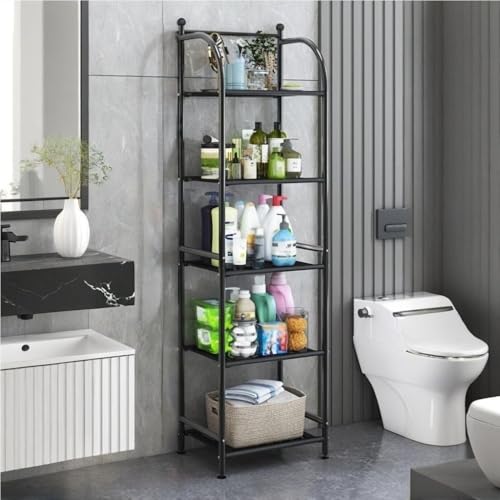 Multi-Layer Metal Corner Rack with Anti-Slip Feet, Versatile Storage Solution for Living Room, Kitchen, and Balcony, Durable Plastic Shelves, Adjustable Stability, Compact Design