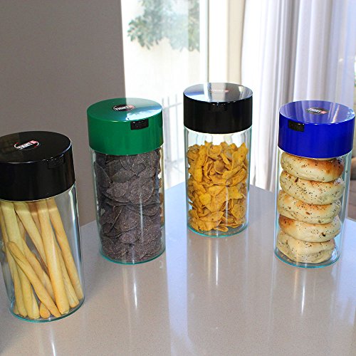 Tightvac 5 to 24 oz Patented Vacuum Sealed Airtight Container, Black/Clear - view 4